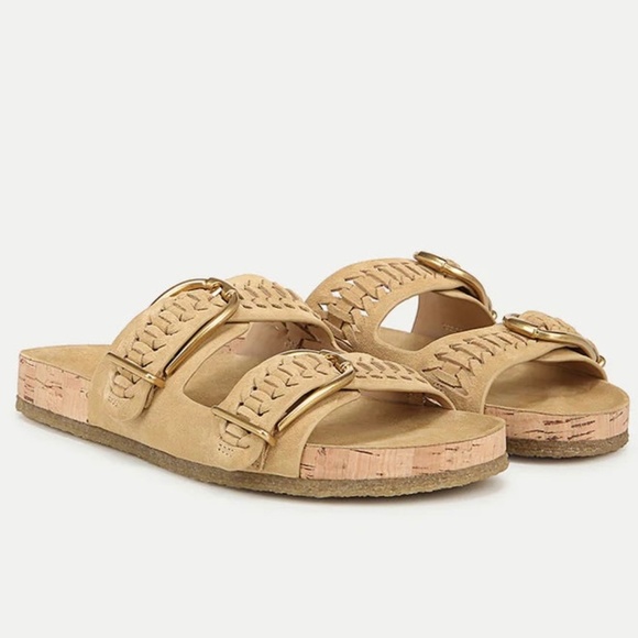 Veronica Beard Sand Suede Slides - Picture 1 of 8
